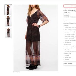 UO Ecote Jemma Short-Sleeved Chiffon Maxi Dress